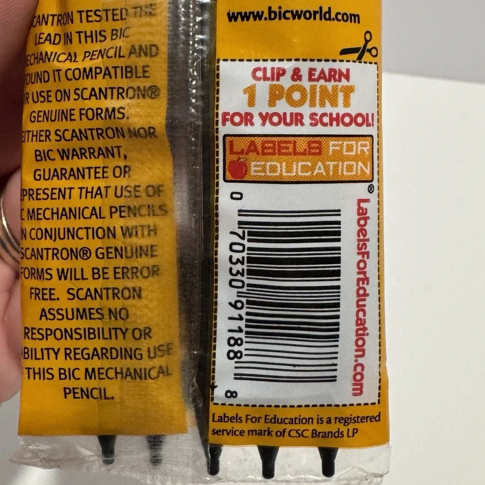 2010 BIC Mechanical Pencils #2 Lead 0.7 mm‎ 5 Count Sealed Pack Made In Mexico